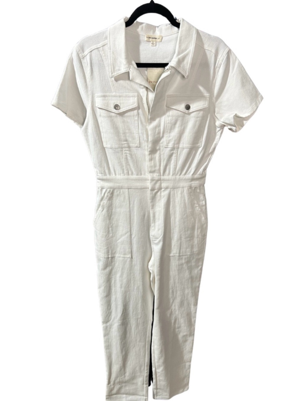eesome White Short-Sleeve Utility Jumpsuit